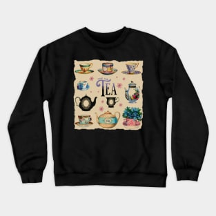 Time for Tea - Vintage Tea Illustrations Crewneck Sweatshirt